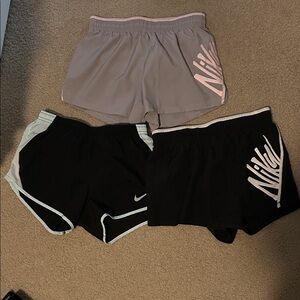 Nike Women's Athletic Shorts - Black, Gray, and Pink